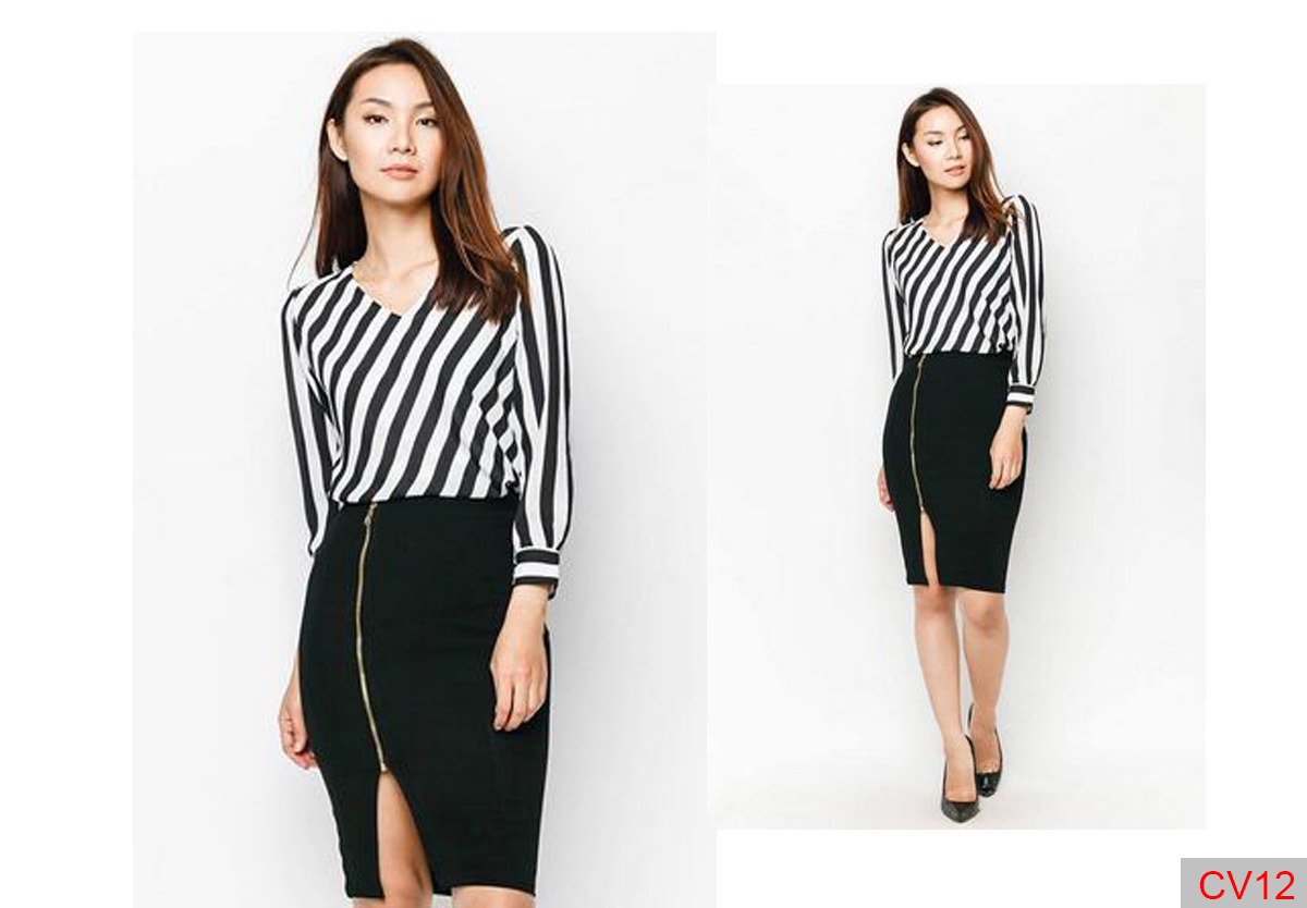 Chân váy bút chì phối dây kéo đồng tạo cho bạn gái vẻ trẻ trung, năng động và duyên dáng, thích hợp cho người đi làm, đi chơi, dạo phố…&nbsp;