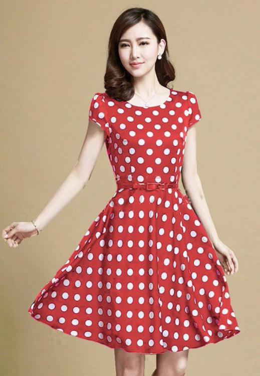 Đầm dạ hội đẹp - Đầm maxi chấm bi