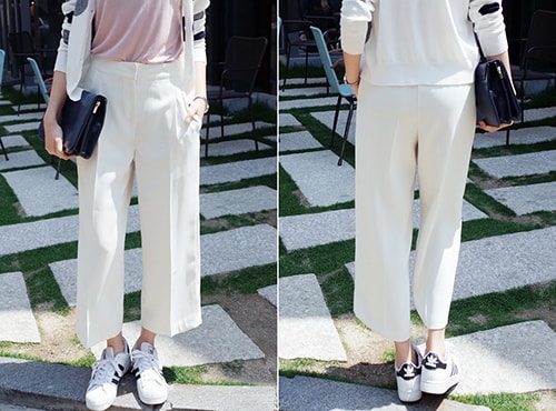 Quần culottes và giày thể thao