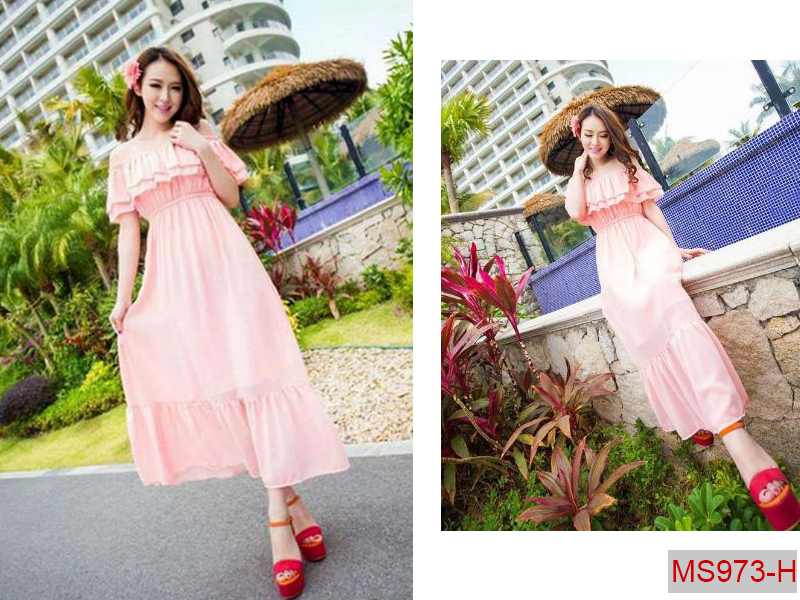 Đầm maxi bèo nhín ngực