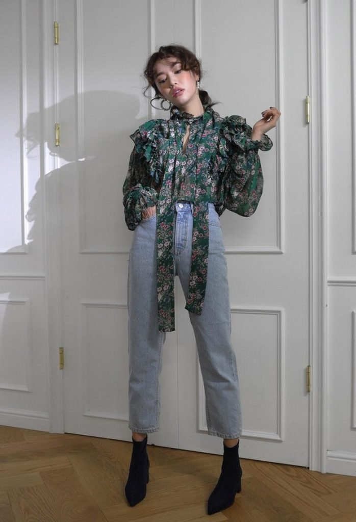 Mặc quần baggy jean đi giày boot