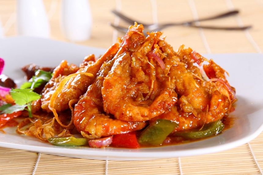 Vết bẩn màu vàng của tôm