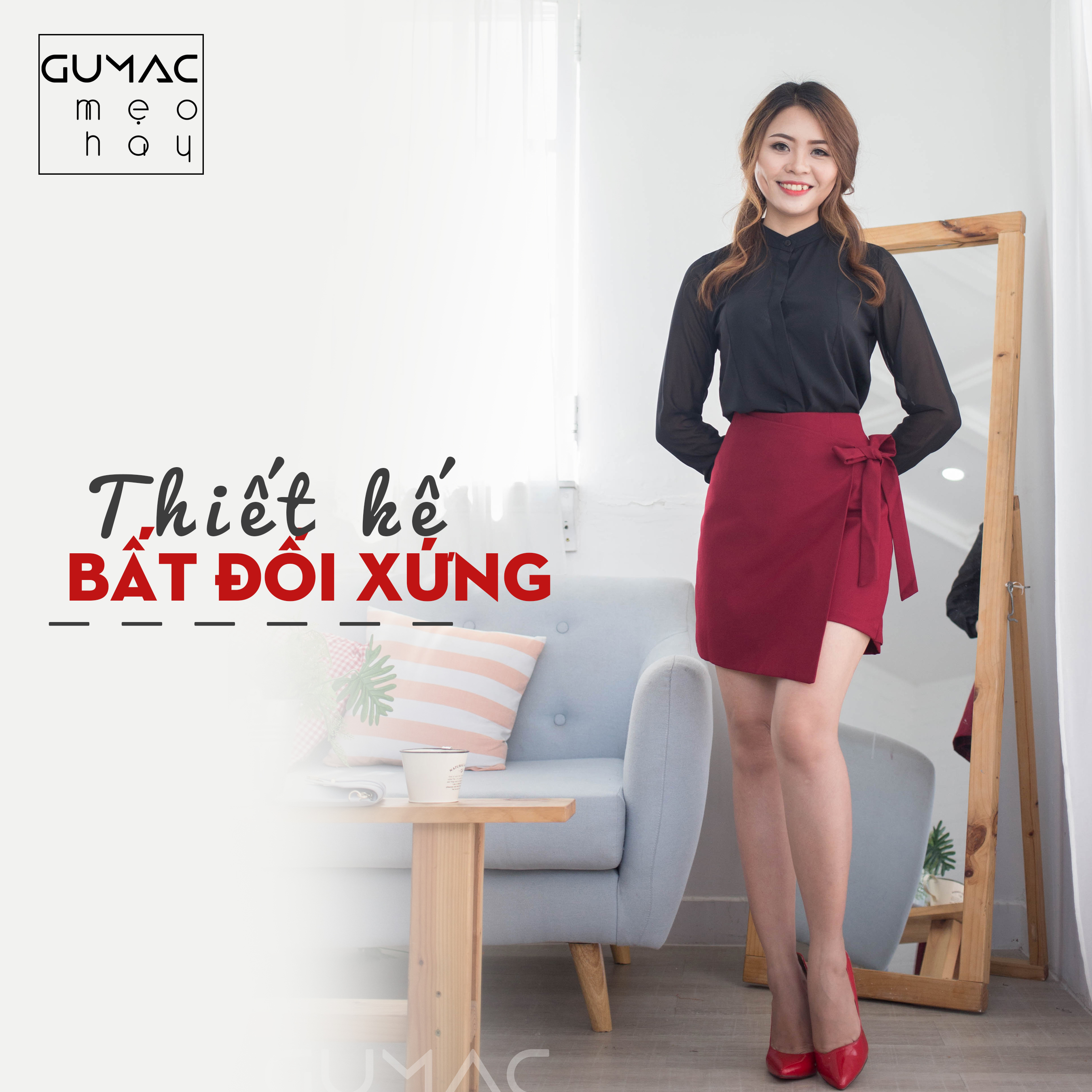 váy suông đen GUMAC