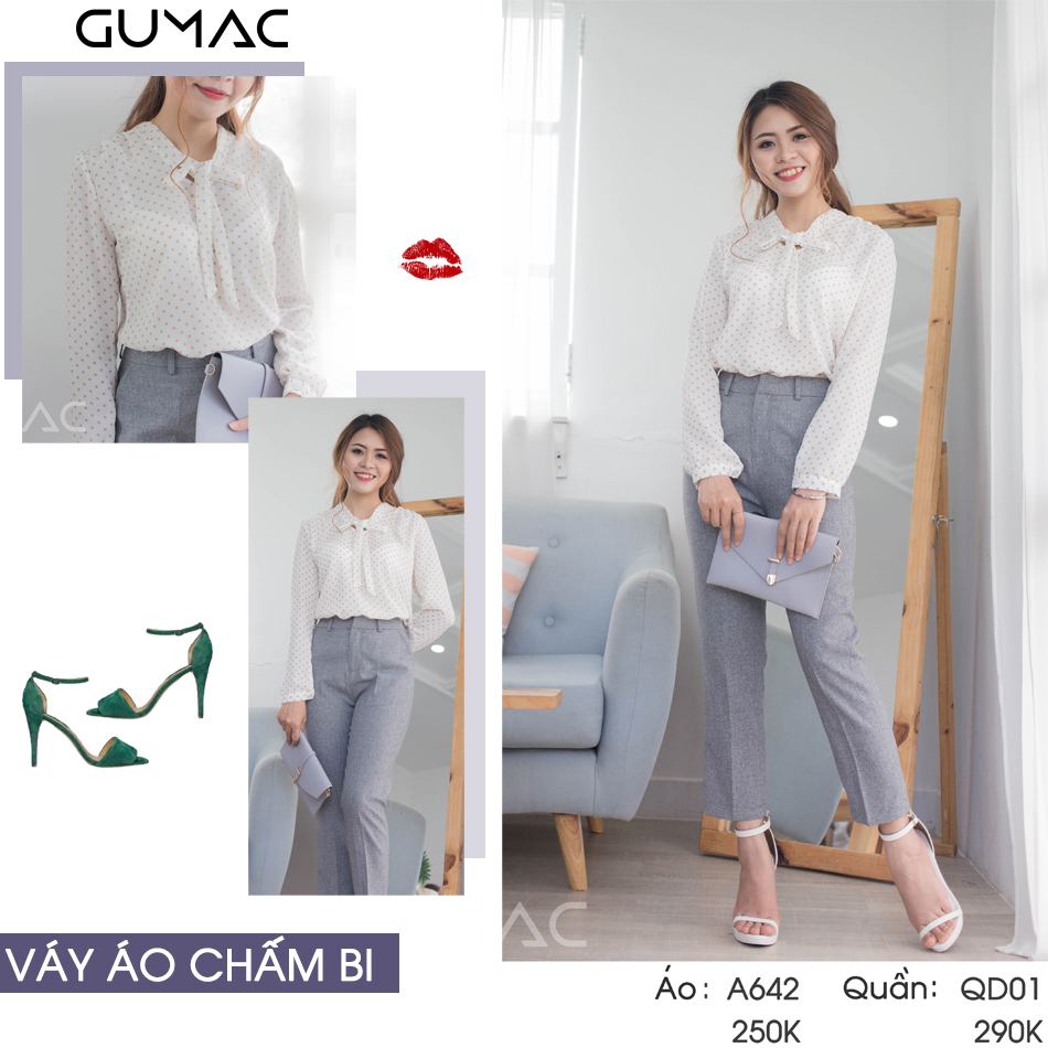 Áo sơ mi chấm bi