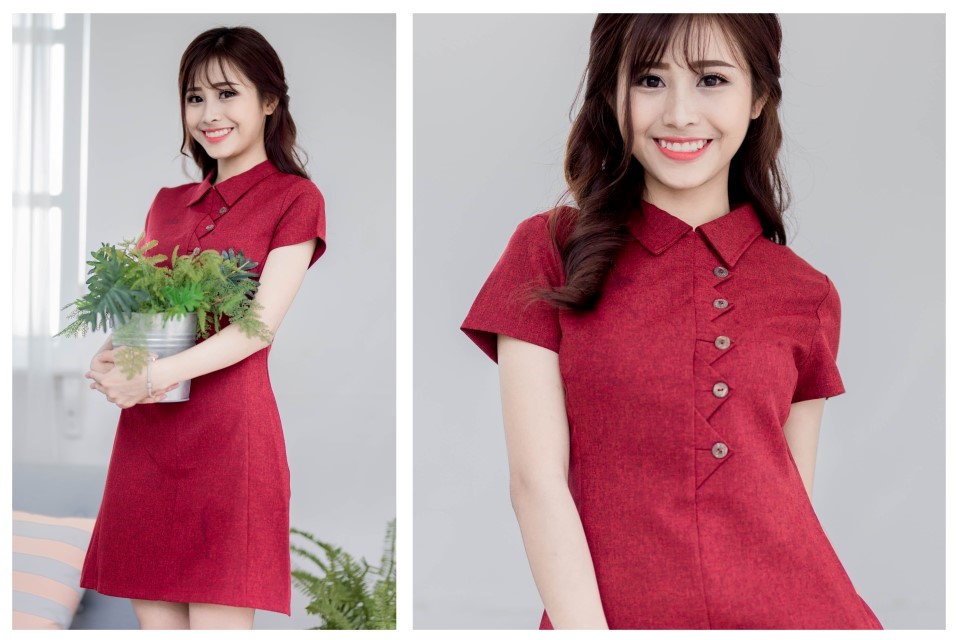 Váy màu đỏ quyến rũ