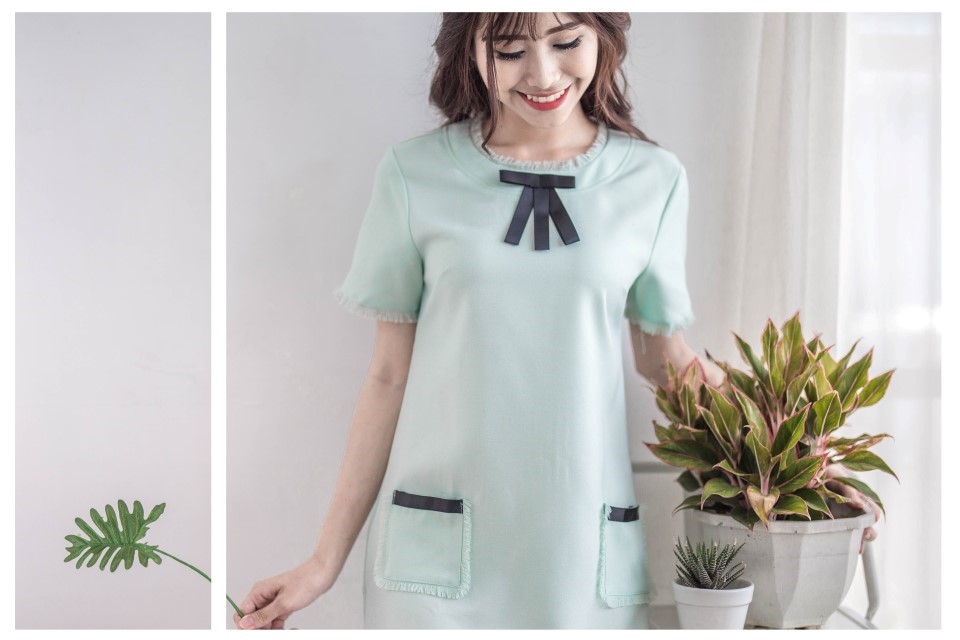 Váy đầm xanh nhẹ