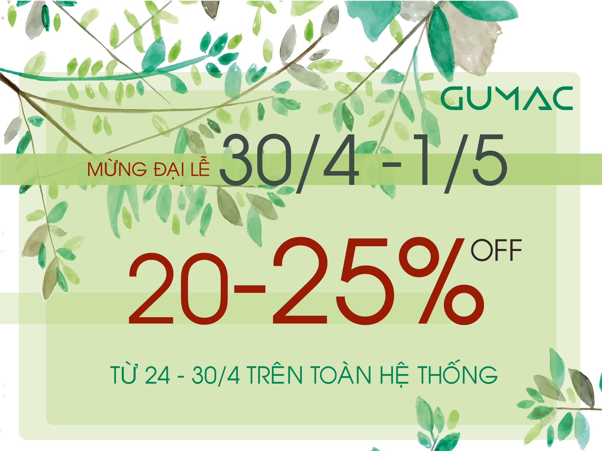 Thời trang GUMAC ưu đãi lớn