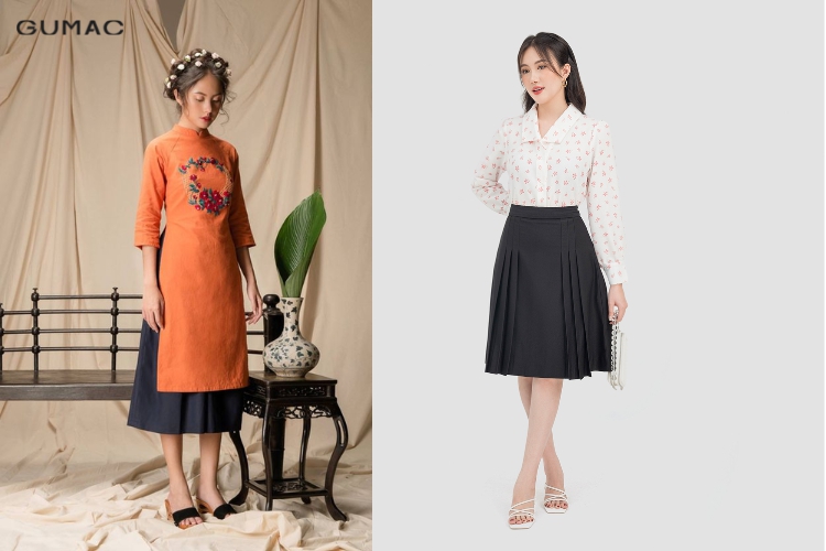 Chân váy A xếp ly