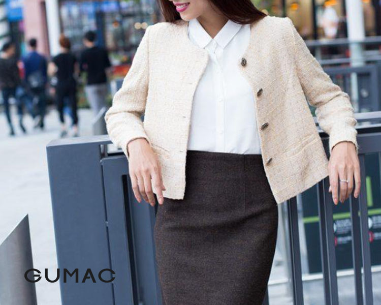 Áo cardigan ngắn chân váy bút chì