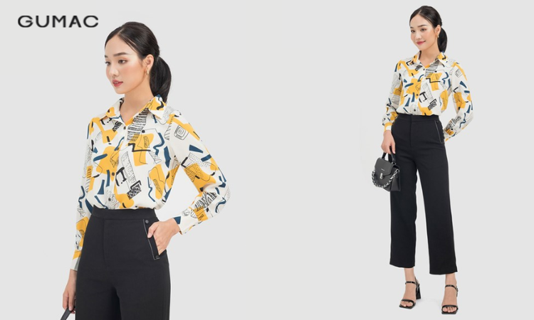 Mẫu áo sơ mi họa tiết