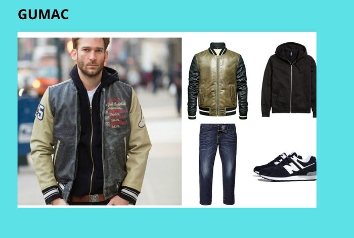 sự kết hợp áo hoodie và áo khoác da nam thời trang