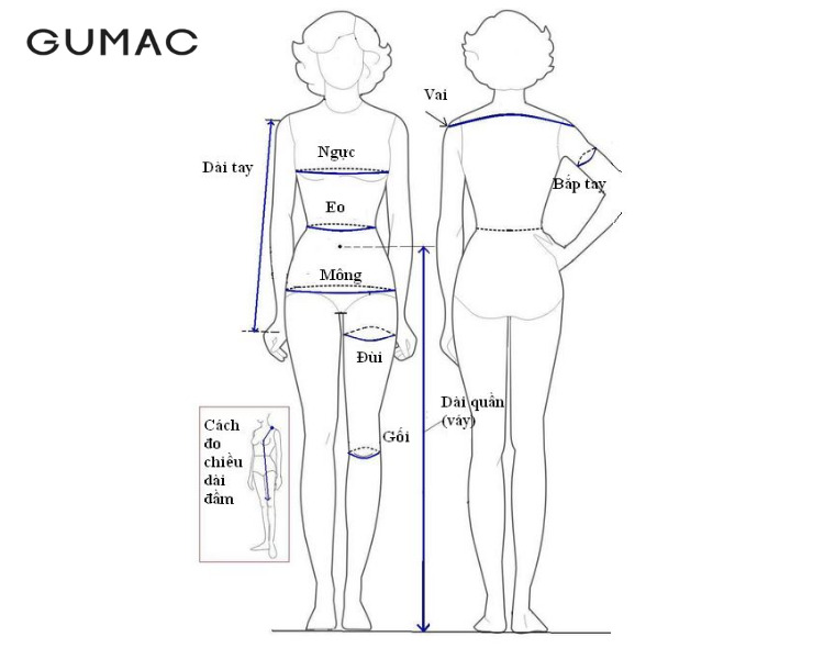Các cơ số đo có thể trước khi chọn size quần áo Hàn Quốc