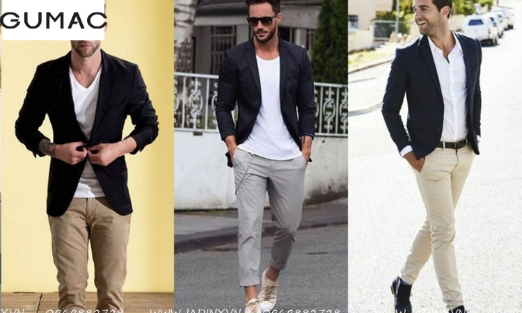 Quần Chinos phối với áo khoác