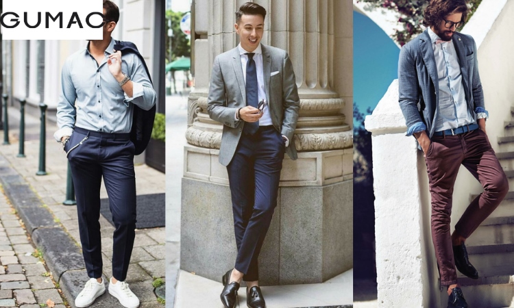 Quần Chinos phối với áo sơ mi
