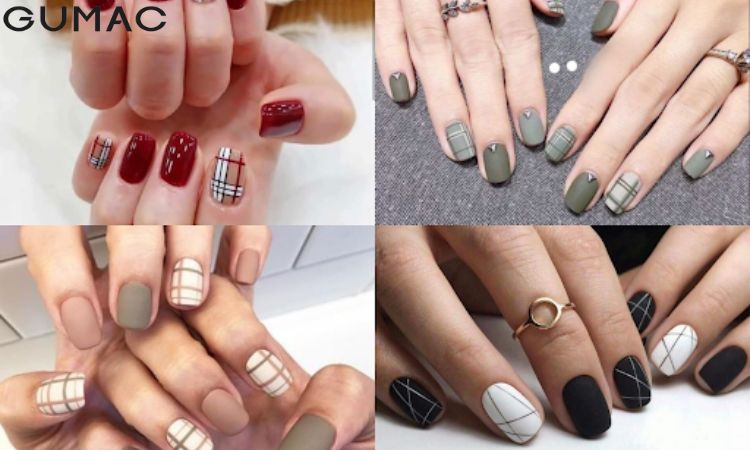 Những mẫu nail kẻ sọc đẹp Những mẫu nail kẻ sọc đẹp